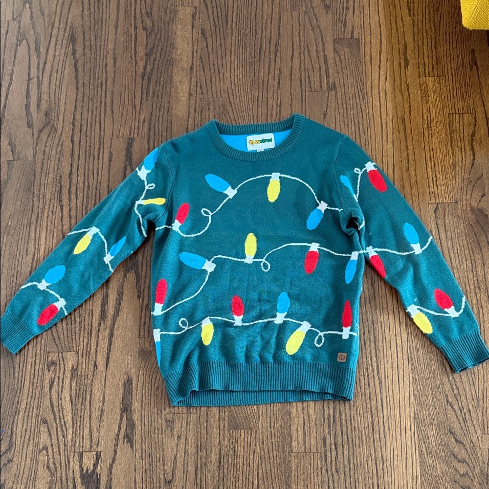 Tipsy Elves Teal Sweater with Colorful Lights